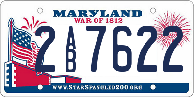 MD license plate 2AB7622