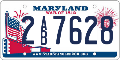 MD license plate 2AB7628