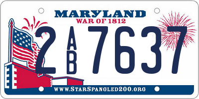 MD license plate 2AB7637