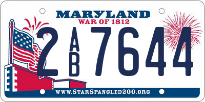 MD license plate 2AB7644