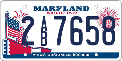 MD license plate 2AB7658