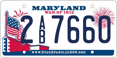 MD license plate 2AB7660