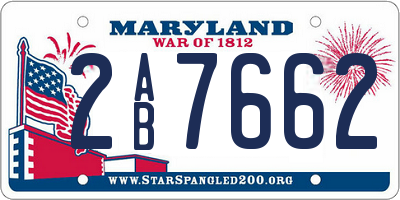 MD license plate 2AB7662