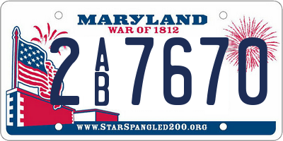 MD license plate 2AB7670