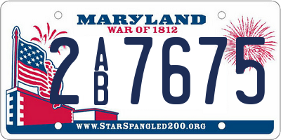 MD license plate 2AB7675