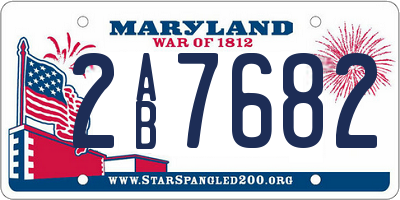 MD license plate 2AB7682