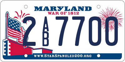 MD license plate 2AB7700