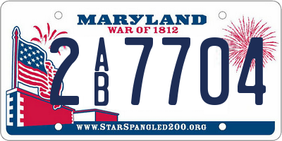 MD license plate 2AB7704