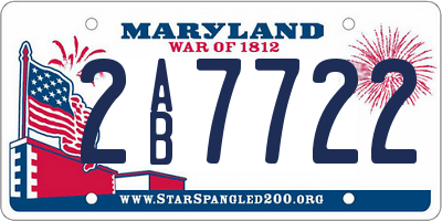 MD license plate 2AB7722