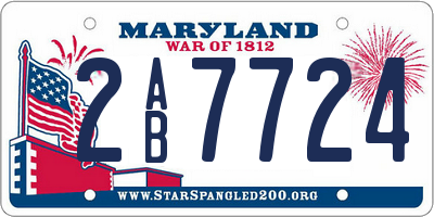 MD license plate 2AB7724