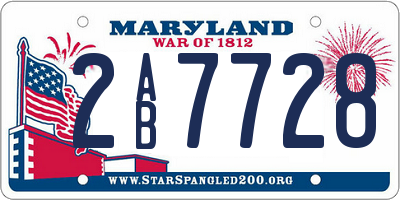 MD license plate 2AB7728