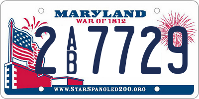 MD license plate 2AB7729
