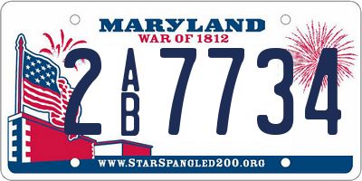 MD license plate 2AB7734