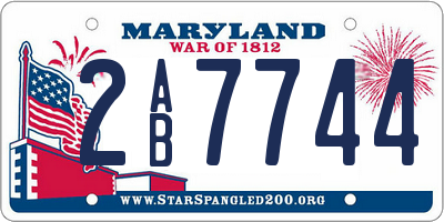 MD license plate 2AB7744