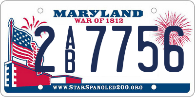 MD license plate 2AB7756