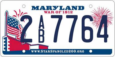MD license plate 2AB7764