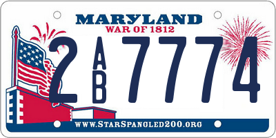 MD license plate 2AB7774