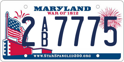 MD license plate 2AB7775