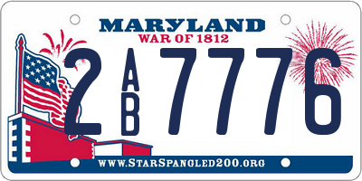 MD license plate 2AB7776