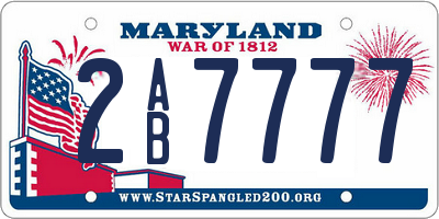 MD license plate 2AB7777