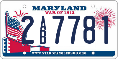 MD license plate 2AB7781