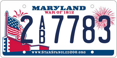 MD license plate 2AB7783