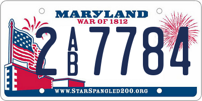 MD license plate 2AB7784