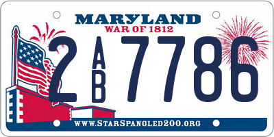 MD license plate 2AB7786