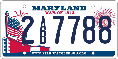 MD license plate 2AB7788