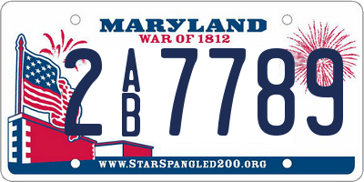 MD license plate 2AB7789