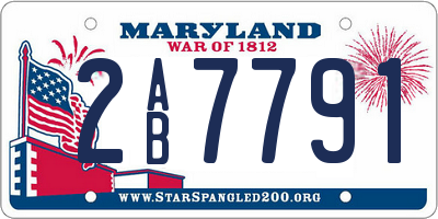 MD license plate 2AB7791