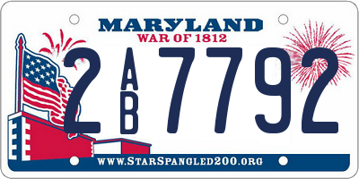 MD license plate 2AB7792