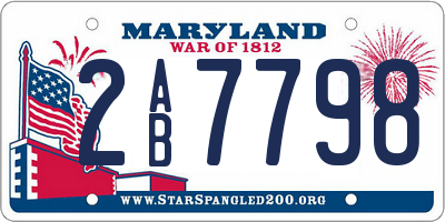 MD license plate 2AB7798