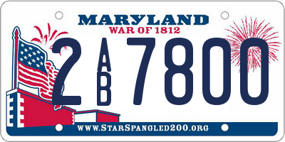 MD license plate 2AB7800