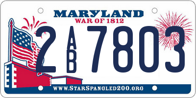 MD license plate 2AB7803