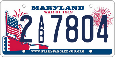 MD license plate 2AB7804