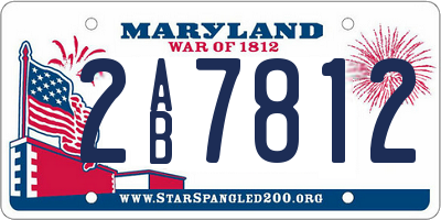 MD license plate 2AB7812