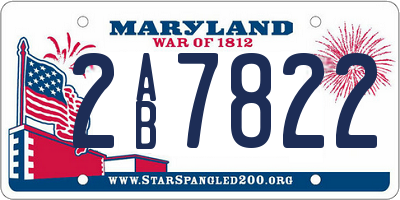 MD license plate 2AB7822