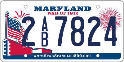 MD license plate 2AB7824