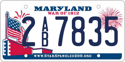 MD license plate 2AB7835