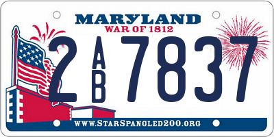 MD license plate 2AB7837