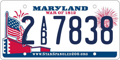MD license plate 2AB7838
