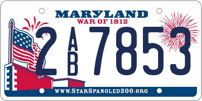 MD license plate 2AB7853
