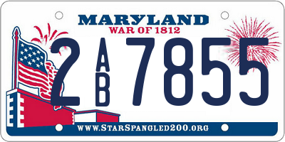 MD license plate 2AB7855