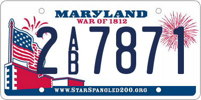 MD license plate 2AB7871