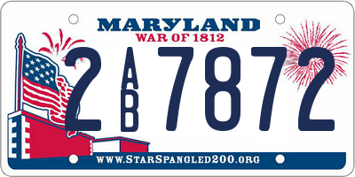 MD license plate 2AB7872