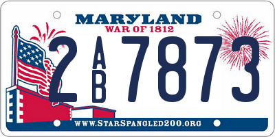MD license plate 2AB7873