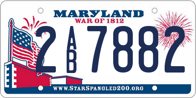 MD license plate 2AB7882