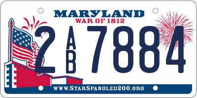 MD license plate 2AB7884