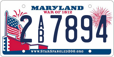 MD license plate 2AB7894